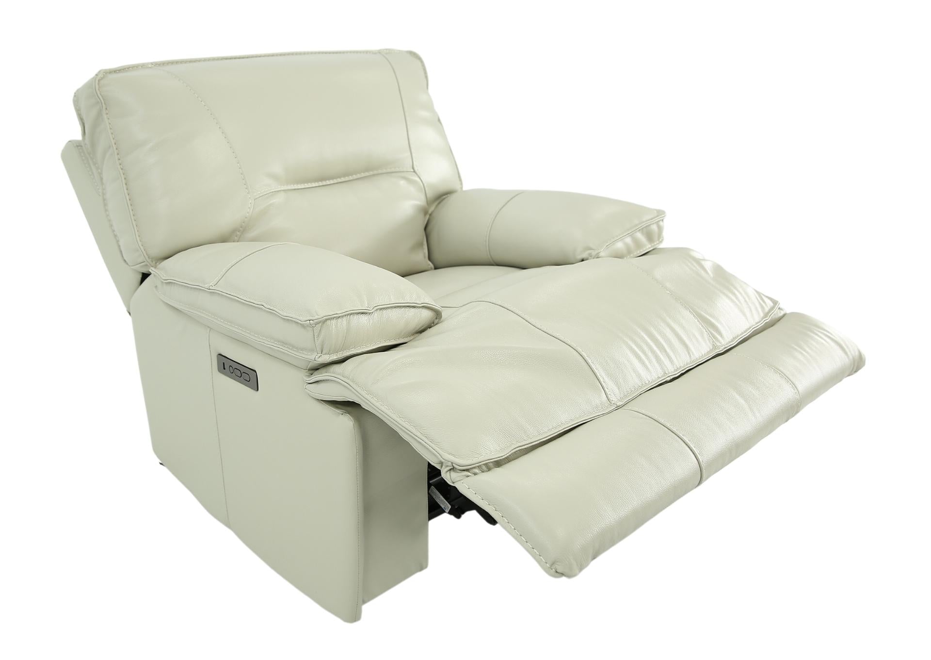 Hendrix Leather Power Recliner - Steel - Additional View 2