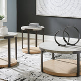 Ashley Furniture - DARTHURST 3 PACK OCCASIONAL TABLE SET - Light Brown Wood|Metal - Tables - Additional View 1