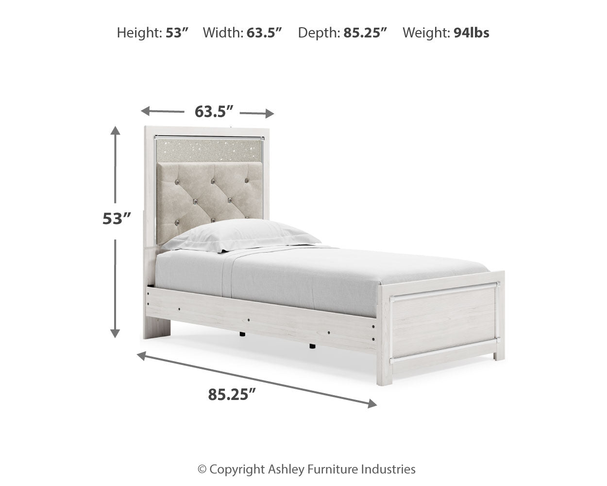 Ashley Furniture - Altyra Twin Panel Bed - White Wood - Beds - Additional View 9