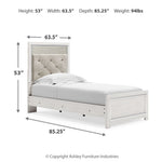 Ashley Furniture - Altyra Twin Panel Bed - White Wood - Beds - Additional View 9