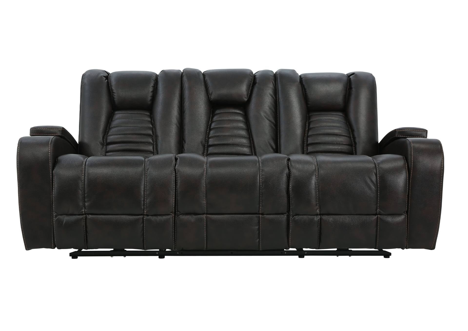 MAYNARD WALNUT 2P POWER SOFA WITH DROP DOWN TABLE