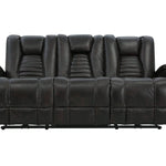 MAYNARD WALNUT 2P POWER SOFA WITH DROP DOWN TABLE