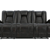 MAYNARD WALNUT 2P POWER SOFA WITH DROP DOWN TABLE
