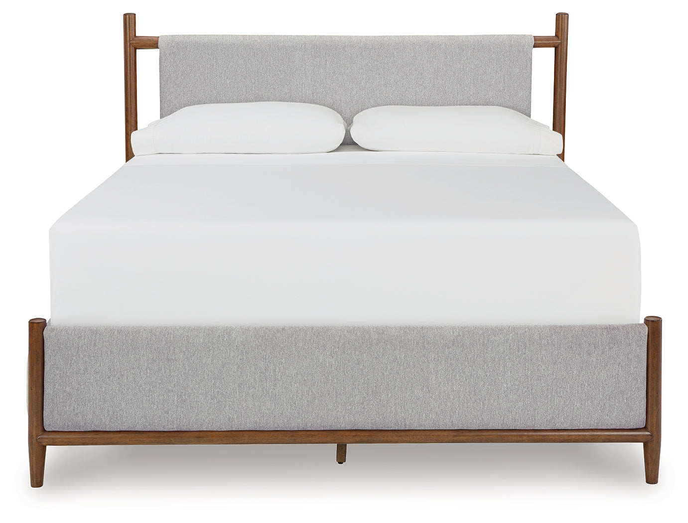 Ashley Furniture - Lyncott King Upholstered Bed - Dark Brown|Gray Fabric|Wood - Beds - Additional View 2