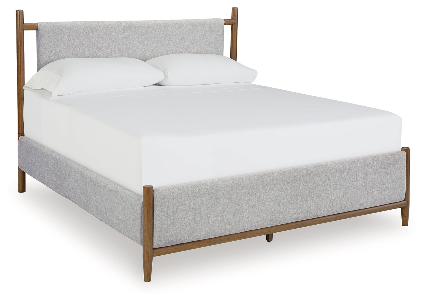 Ashley Furniture - Lyncott King Upholstered Bed - Dark Brown|Gray Fabric|Wood - Beds