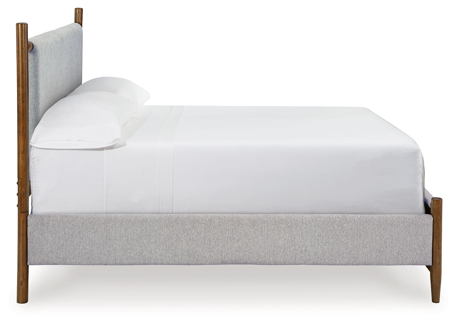 Ashley Furniture - Lyncott King Upholstered Bed - Dark Brown|Gray Fabric|Wood - Beds - Additional View 3