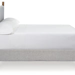 Ashley Furniture - Lyncott King Upholstered Bed - Dark Brown|Gray Fabric|Wood - Beds - Additional View 3