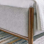 Ashley Furniture - Lyncott King Upholstered Bed - Dark Brown|Gray Fabric|Wood - Beds - Additional View 5