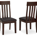 Ashley Furniture - HADDIGAN SIDE CHAIR - Dark Brown Leather Match|Wood - Chairs