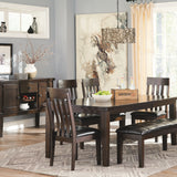 Ashley Furniture - HADDIGAN SIDE CHAIR - Dark Brown Leather Match|Wood - Chairs - Additional View 2