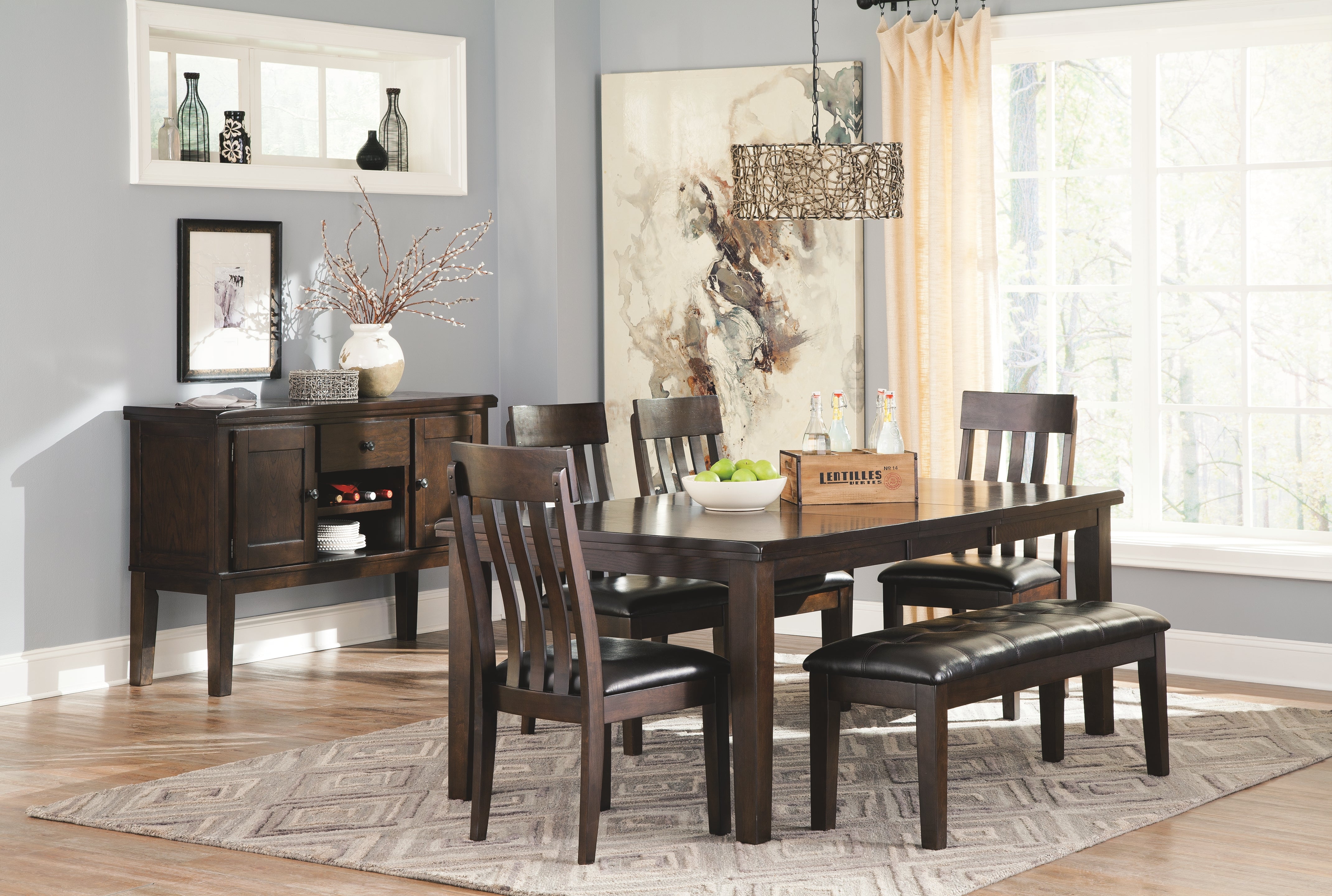 Ashley Furniture - HADDIGAN SIDE CHAIR - Dark Brown Leather Match|Wood - Chairs - Additional View 2