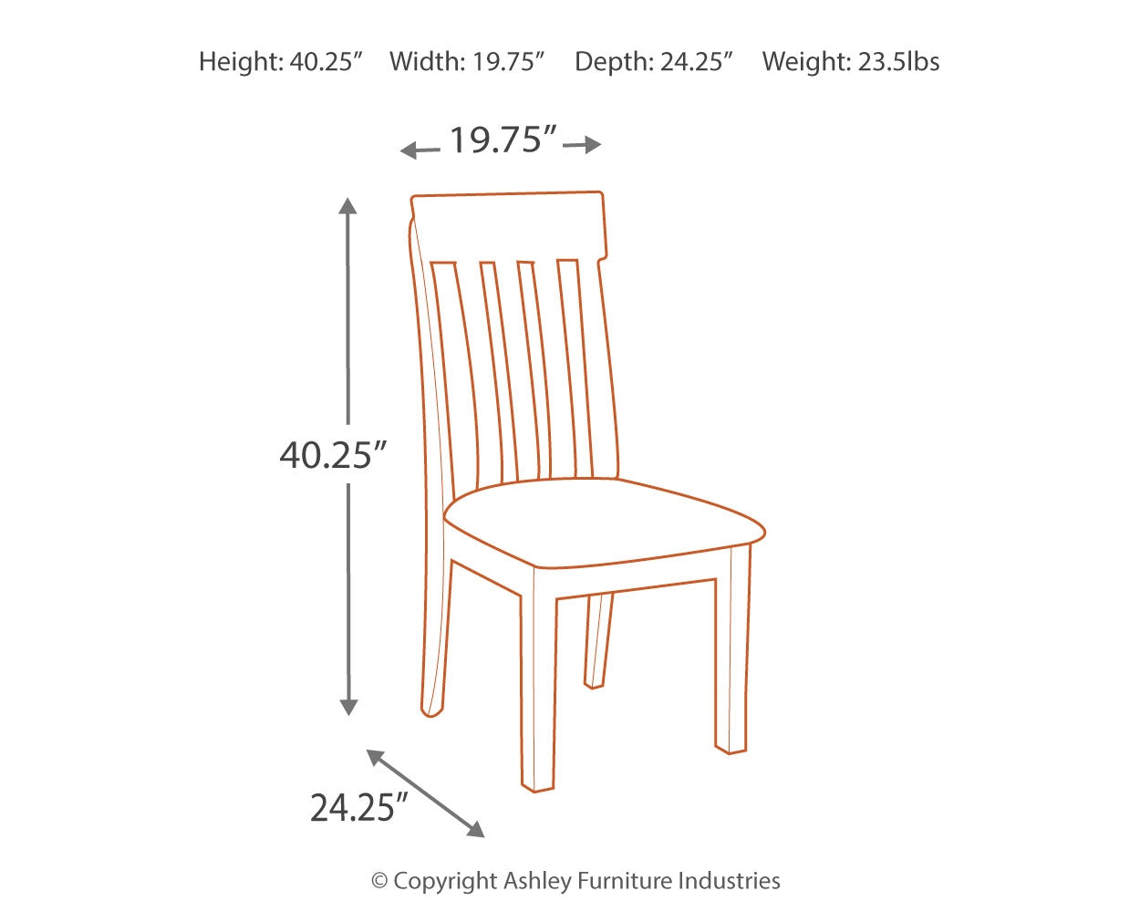 Ashley Furniture - HADDIGAN SIDE CHAIR - Dark Brown Leather Match|Wood - Chairs - Additional View 3