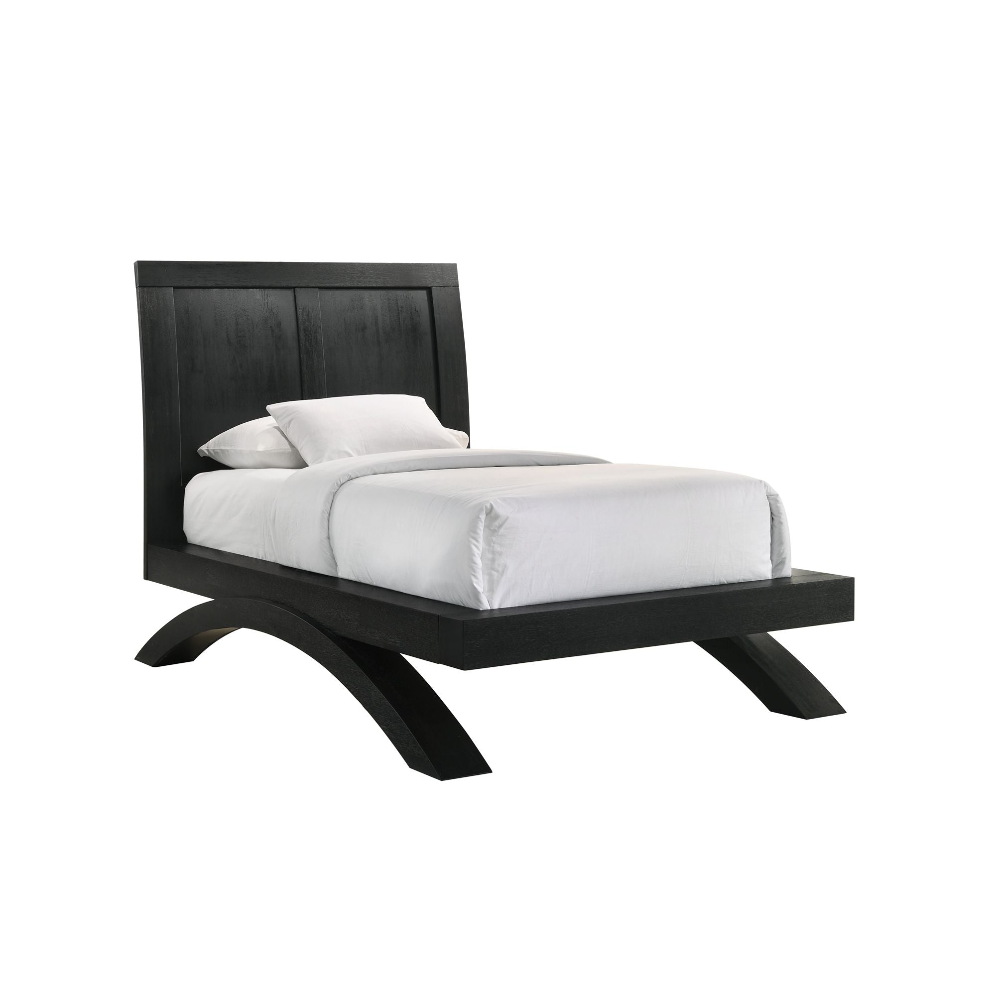 Elements International - Allan Black Twin Bed - Wood - Beds