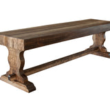 International Furniture Direct - Marquez Bench - Light Brown Wood - Benches