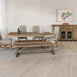 International Furniture Direct - Marquez Bench - Light Brown Wood - Benches - Additional View 1