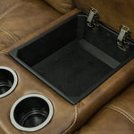 Hudson Leather Power Loveseat With Console - Saddle - Additional View 6