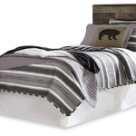 Ashley Furniture - Derekson Twin Panel Headboard - Grey - Dark Gray Wood - Headboards