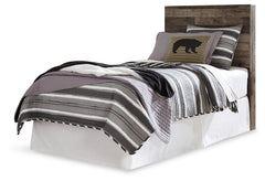 Ashley Furniture - Derekson Twin Panel Headboard - Grey - Dark Gray Wood - Headboards