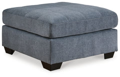 Ashley Furniture - Marrelton Oversized Ottoman - Denim - Blue Fabric - Ottomans