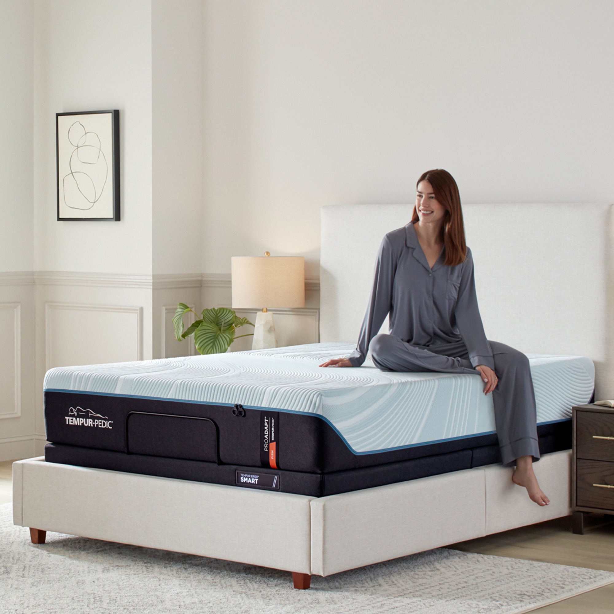 Tempur Sealy - Proadapt 2.0 Firm Queen Mattress - White|Black Fabric - Mattresses - Additional View 4