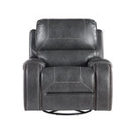Steve Silver Furniture - Keily Swivel Glider Recliner - Grey - Dark Gray Faux Leather - Chairs