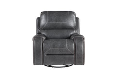 Steve Silver Furniture - Keily Swivel Glider Recliner - Grey - Dark Gray Faux Leather - Chairs