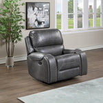 Steve Silver Furniture - Keily Swivel Glider Recliner - Grey - Dark Gray Faux Leather - Chairs - Additional View 2
