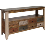 International Furniture Direct - ANTIQUE SOFA TABLE - Light Brown Wood - Tables