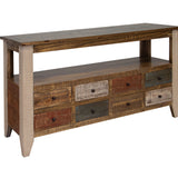 International Furniture Direct - ANTIQUE SOFA TABLE - Light Brown Wood - Tables