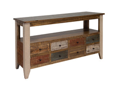 International Furniture Direct - ANTIQUE SOFA TABLE - Light Brown Wood - Tables