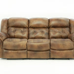 Hudson Leather Reclining Sofa - Saddle