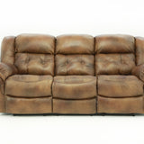Hudson Leather Reclining Sofa - Saddle