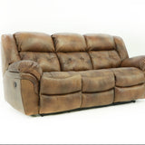Hudson Leather Reclining Sofa - Saddle - Additional View 1