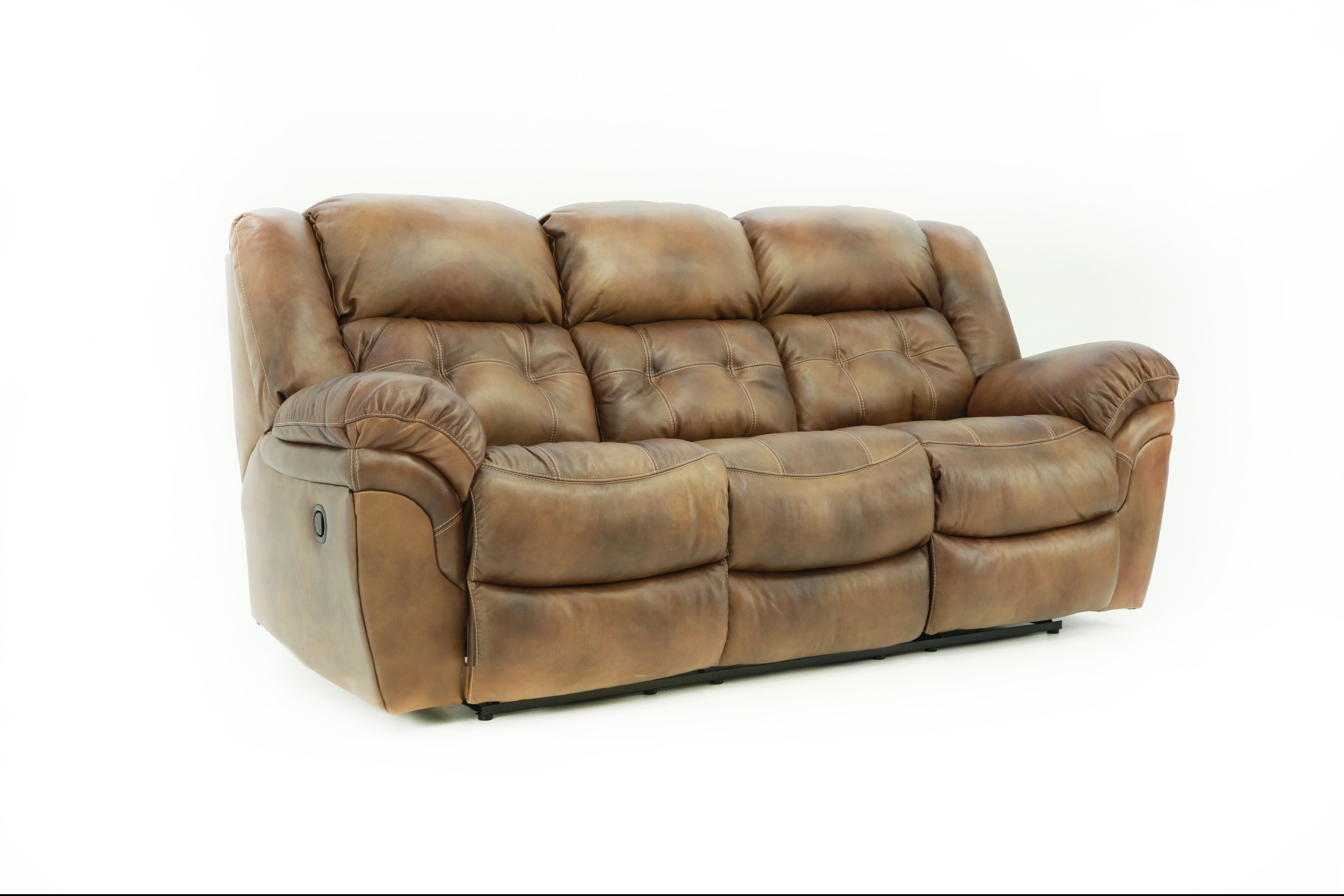 Hudson Leather Reclining Sofa - Saddle - Additional View 1