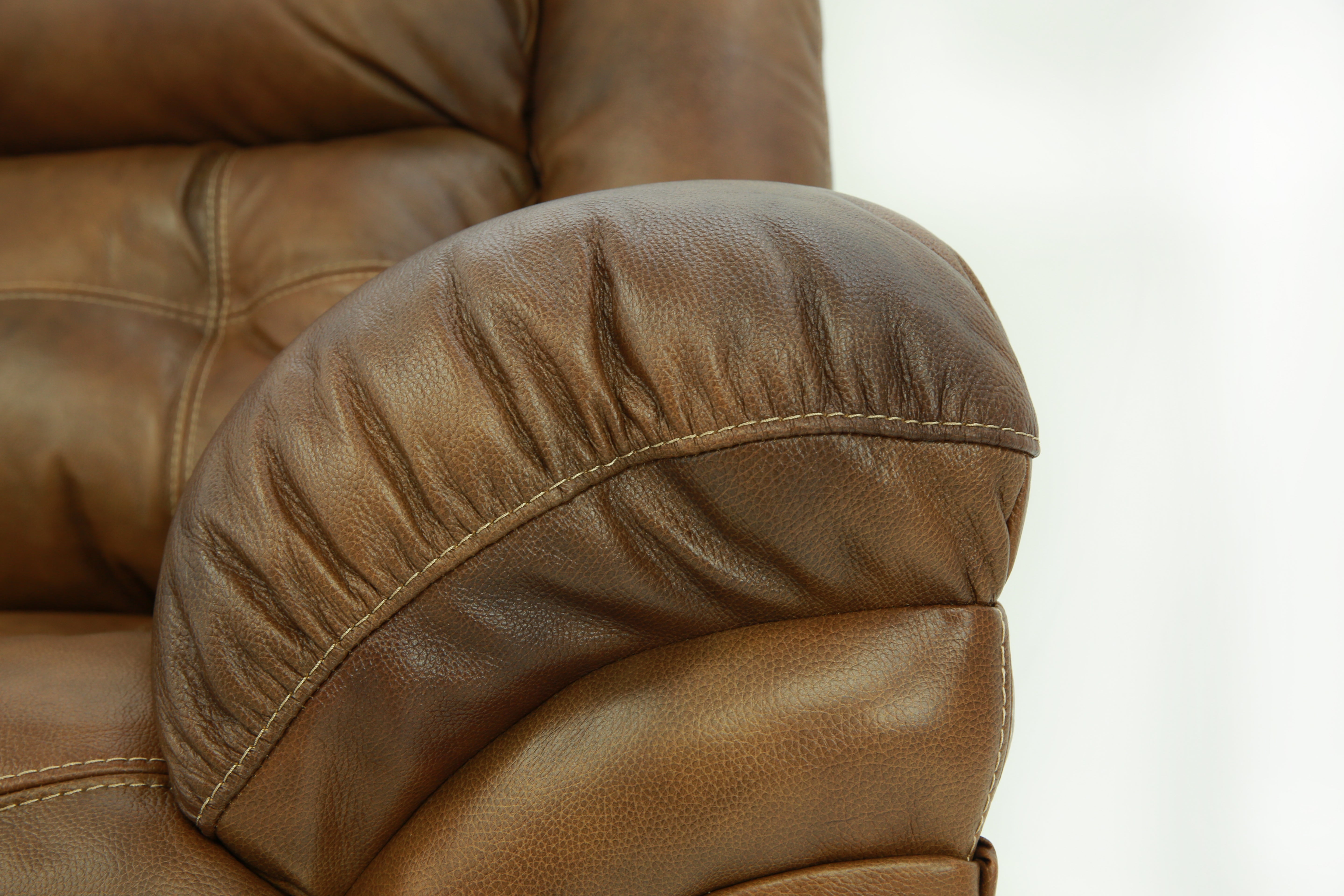 Hudson Leather Reclining Sofa - Saddle - Additional View 2