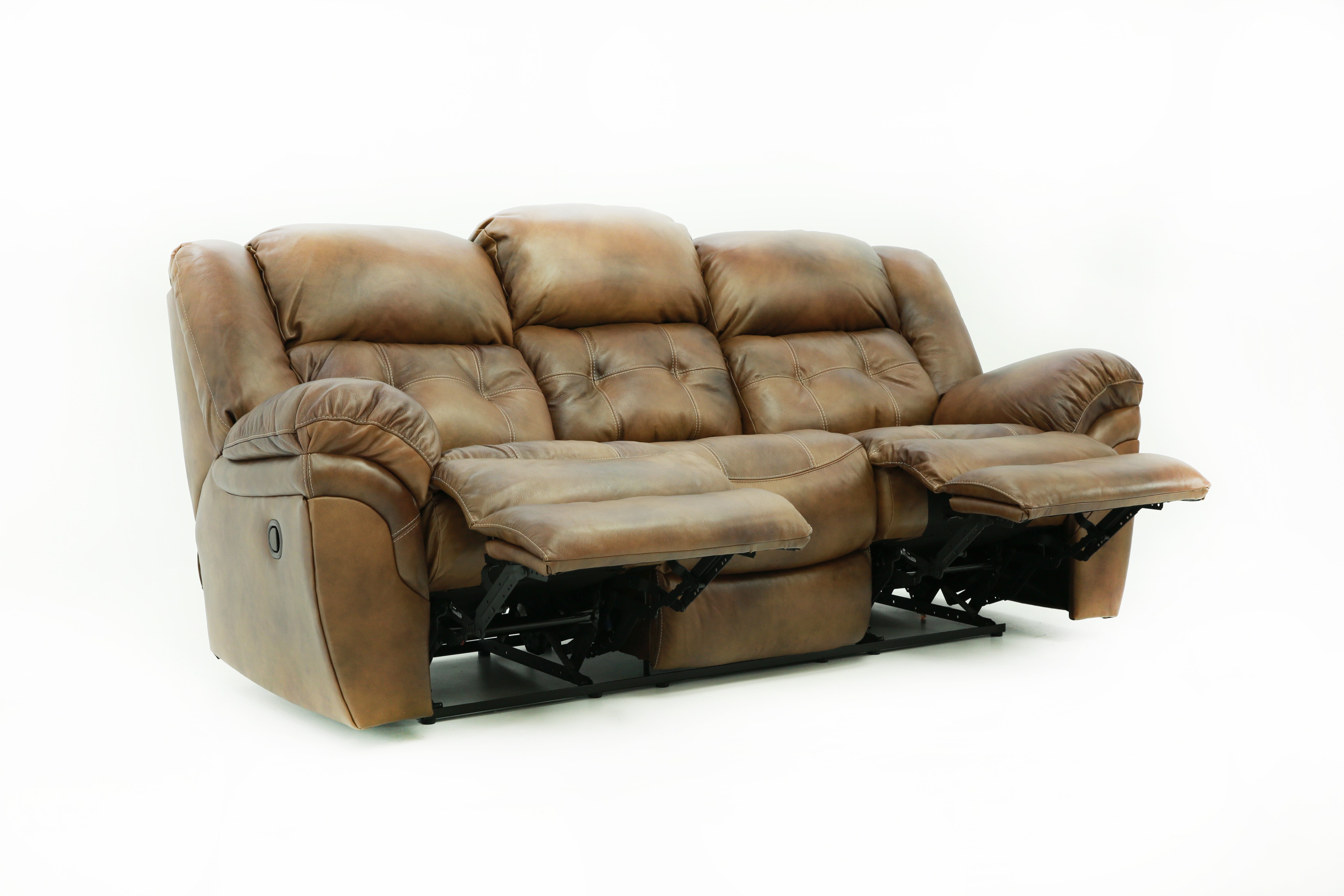 Hudson Leather Reclining Sofa - Saddle - Additional View 5