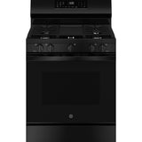 GE BLACK FREE-STANDING GAS RANGE WITH CONVECTION AND AIR FRY - Ranges