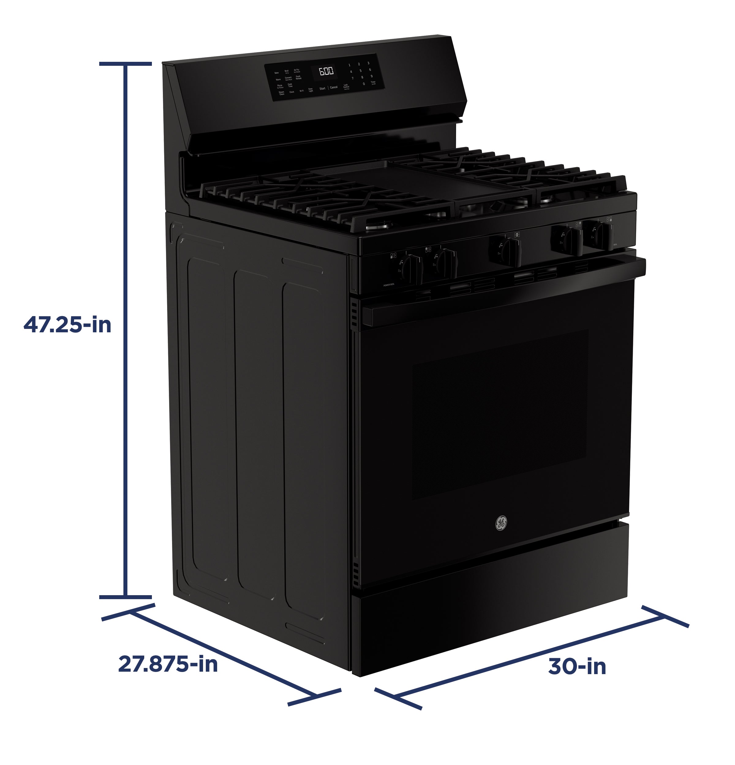 GE BLACK FREE-STANDING GAS RANGE WITH CONVECTION AND AIR FRY - Ranges - Additional View 33