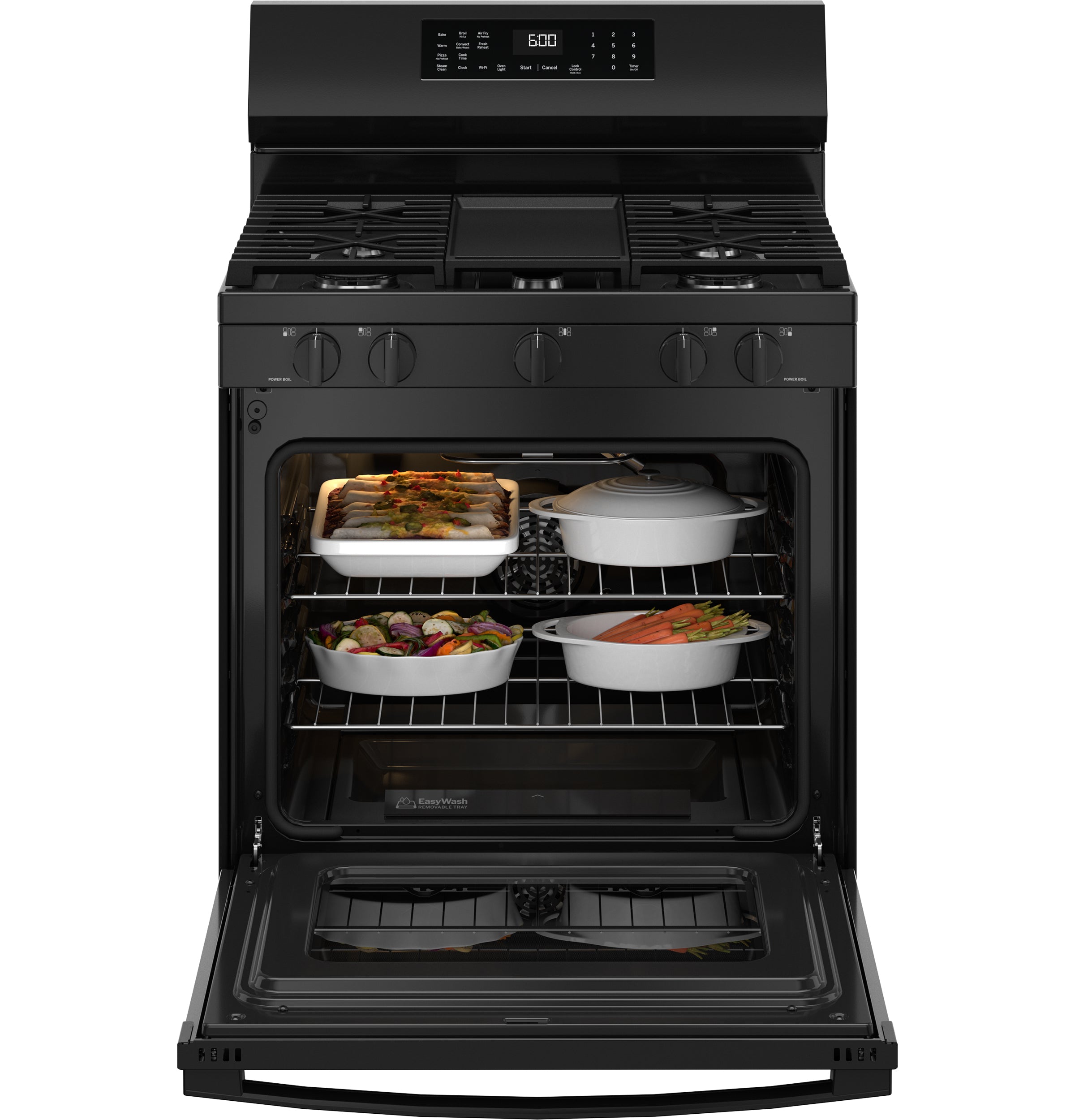 GE BLACK FREE-STANDING GAS RANGE WITH CONVECTION AND AIR FRY - Ranges - Additional View 3