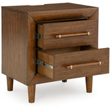 Ashley Furniture - LYNCOTT NIGHTSTAND - Dark Brown Wood - Nightstands - Additional View 2
