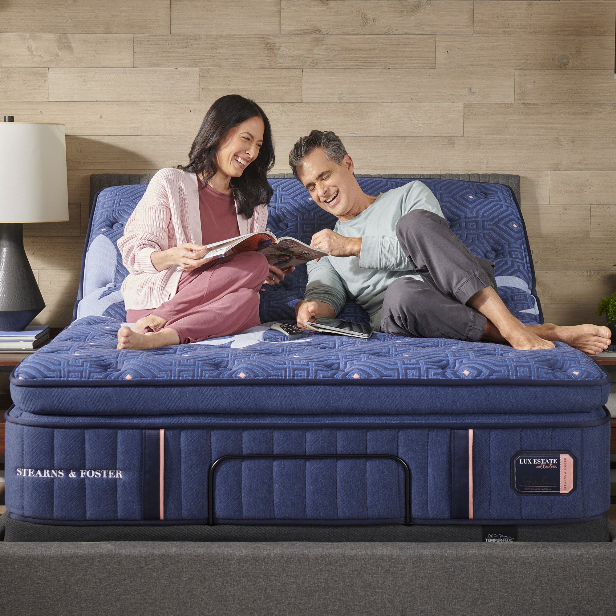 Tempur Sealy - LUX ESTATE FIRM EURO PILLOWTOP TWIN XL MATTRESS - Blue Fabric - Mattresses - Additional View 5