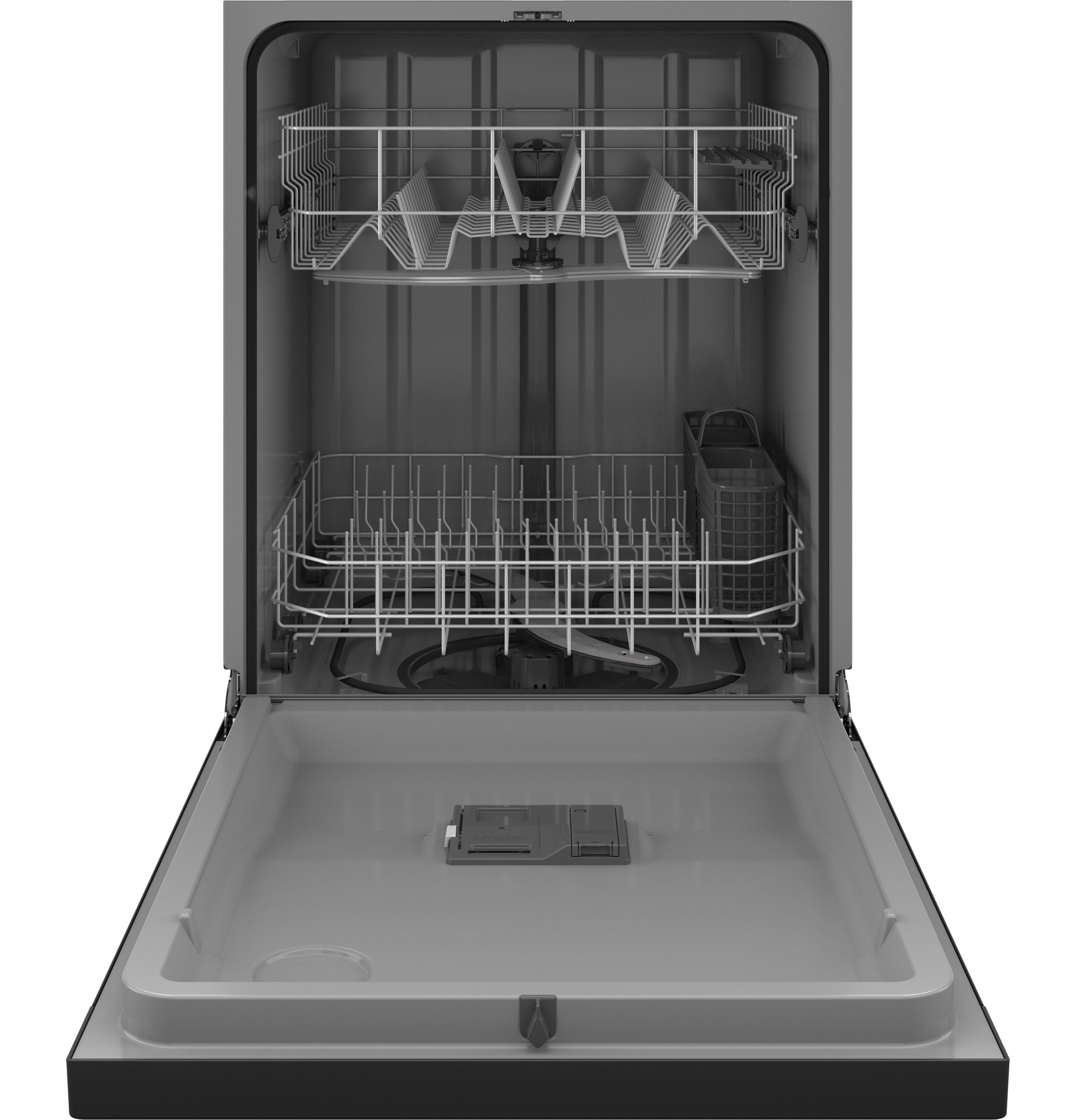 GE BLACK DISHWASHER FRONT CONTROL WITH STEAM - Dishwashers - Additional View 1