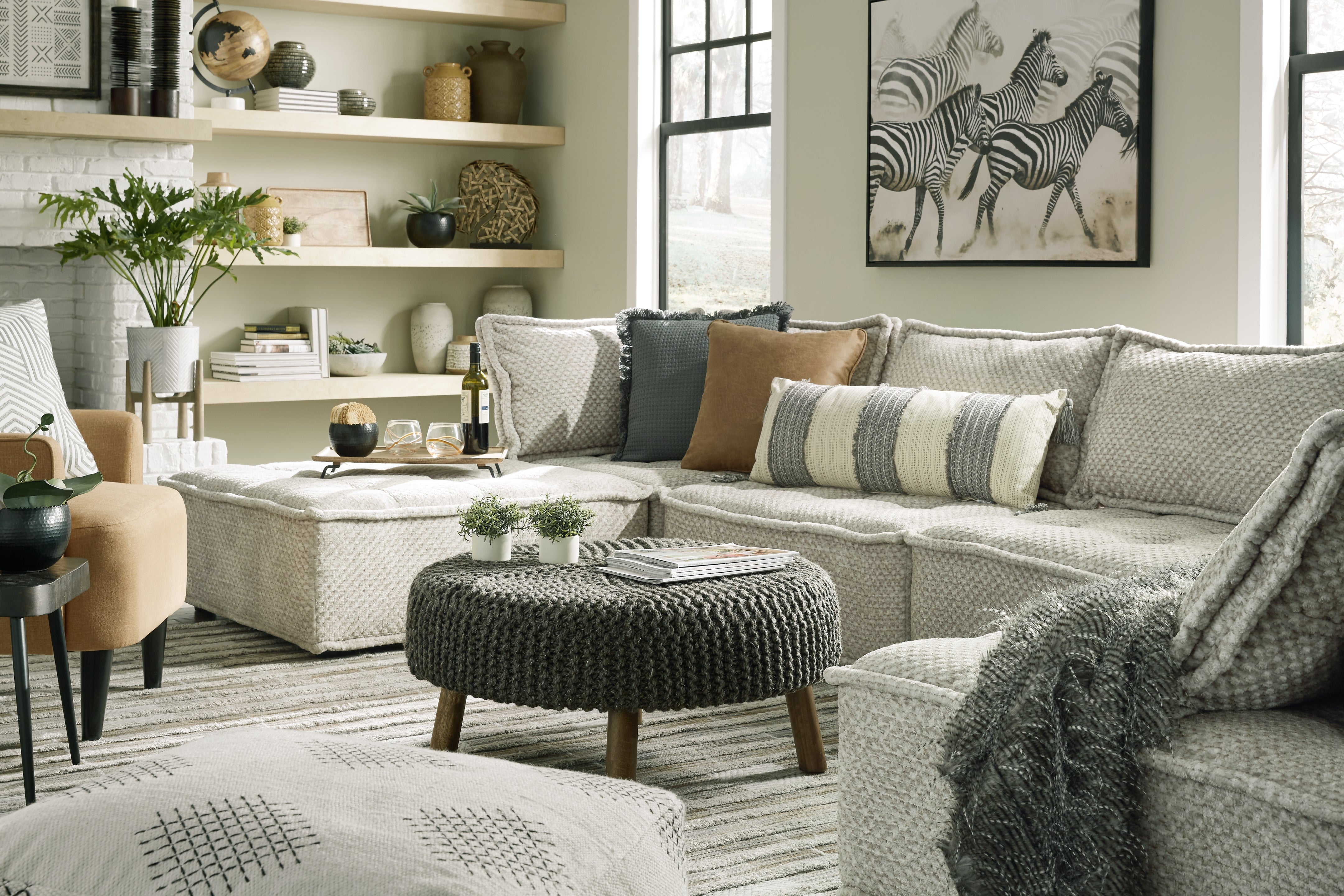 Ashley Furniture - BALES TAUPE ACCENT CHAIR - Light Brown Fabric - Chairs - Additional View 8
