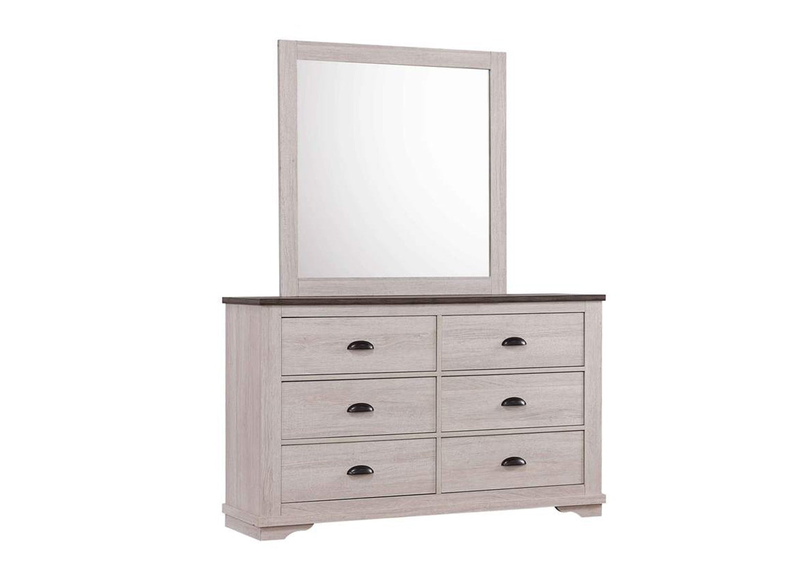 CORALEE CHALK DRESSER AND MIRROR