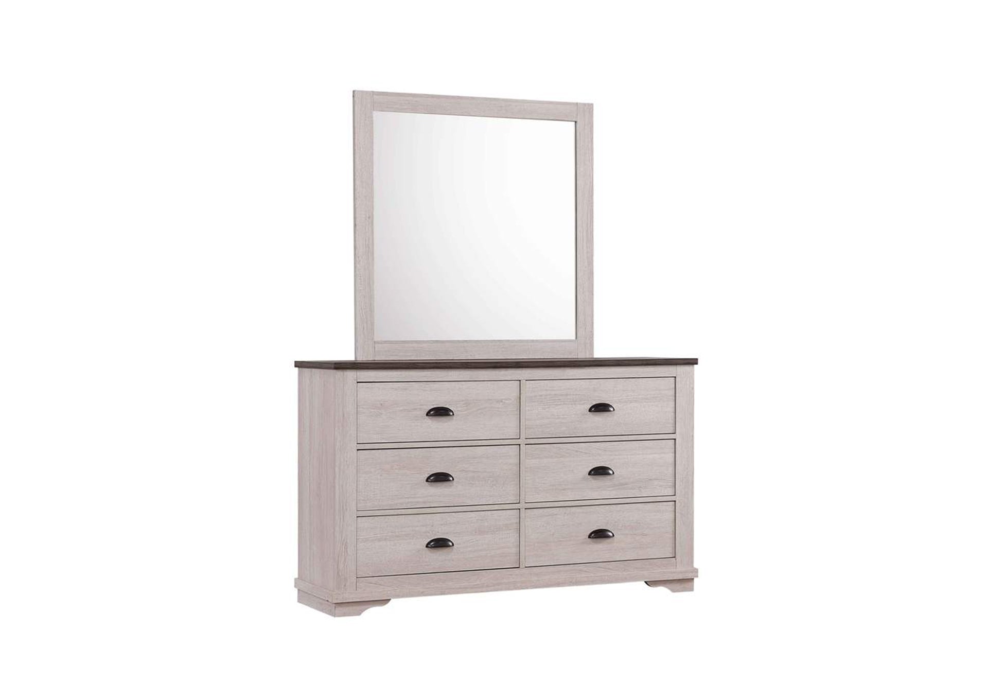 CORALEE CHALK DRESSER AND MIRROR