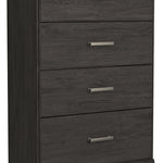 Ashley Furniture - Belachime 4 Drawer Chest - Black - Dark Gray Wood - Chests