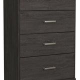 Ashley Furniture - Belachime 4 Drawer Chest - Black - Dark Gray Wood - Chests