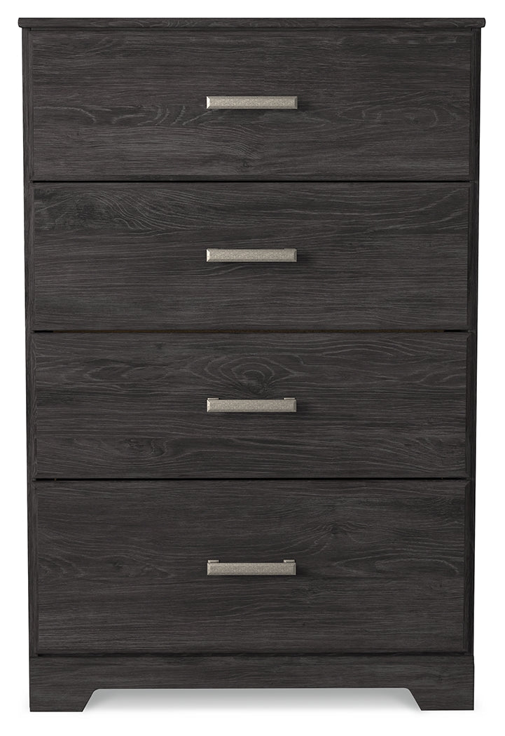 Ashley Furniture - Belachime 4 Drawer Chest - Black - Dark Gray Wood - Chests - Additional View 1