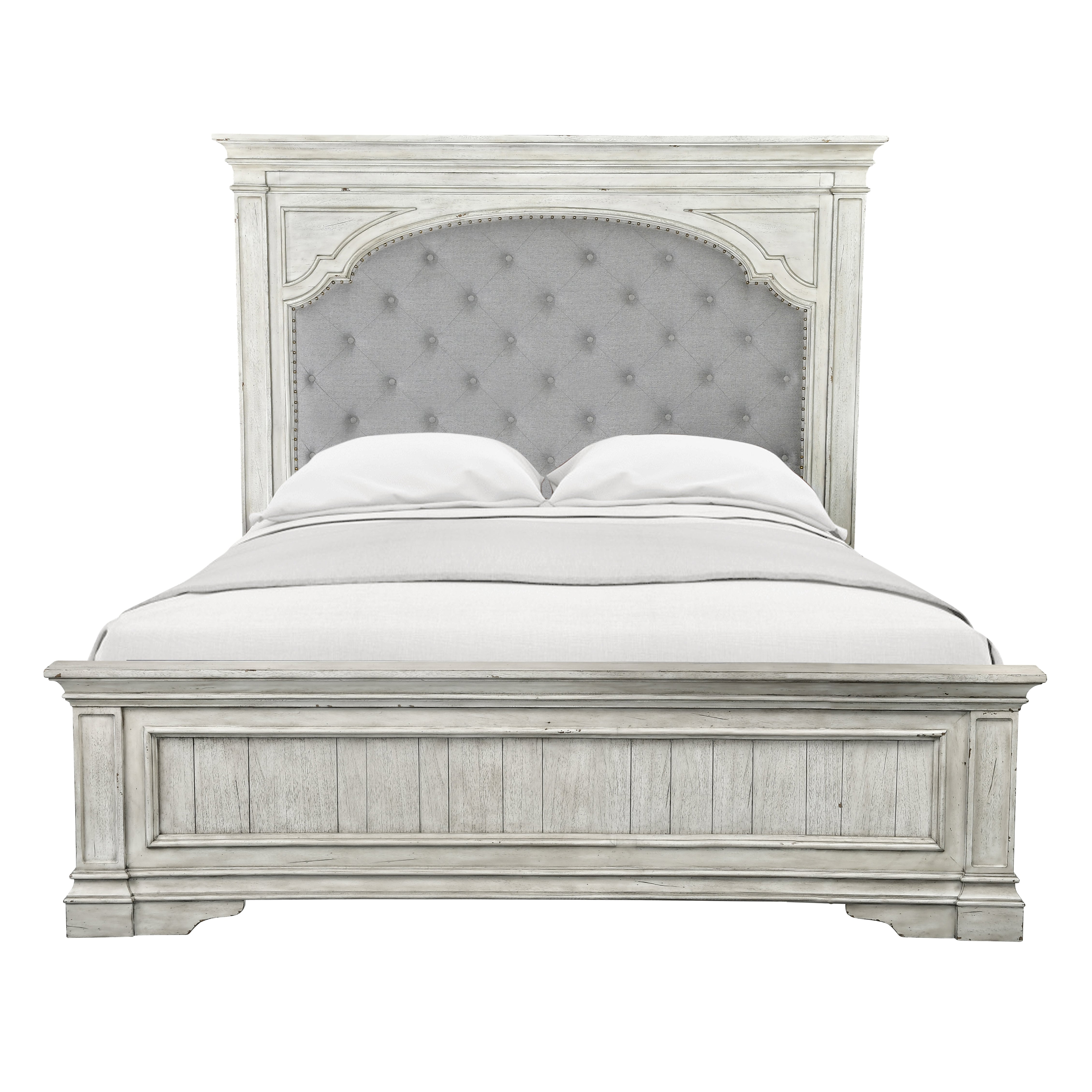 Steve Silver Furniture - Highland Park Queen Bed - White - Faux Leather - Beds