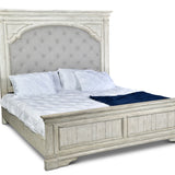 Steve Silver Furniture - Highland Park Queen Bed - White - Faux Leather - Beds - Additional View 3
